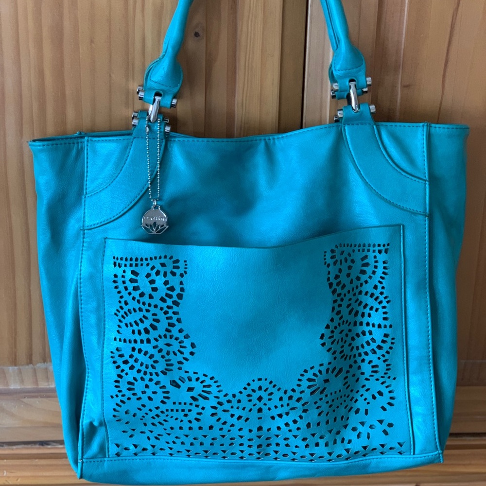 Large turquoise tote